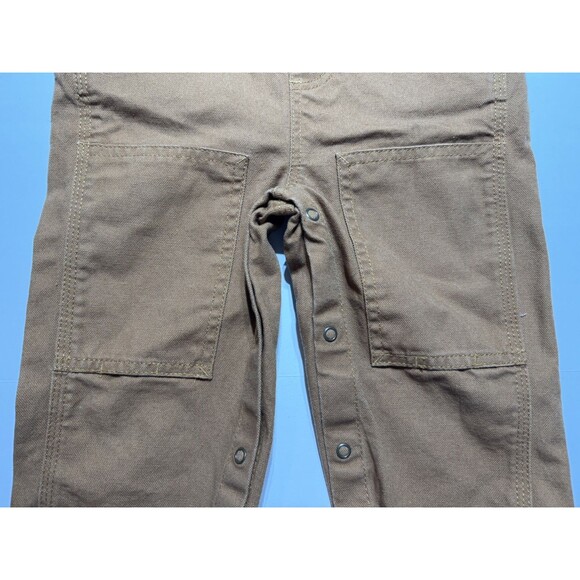 Carhartt Baby Boys Overalls 18M Brown Duck Canvas Bibs Snap Legs OX8609-B - Picture 7 of 7